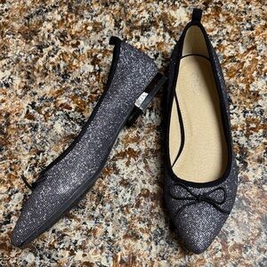 Cute black sparkly flats with bow from Catos
